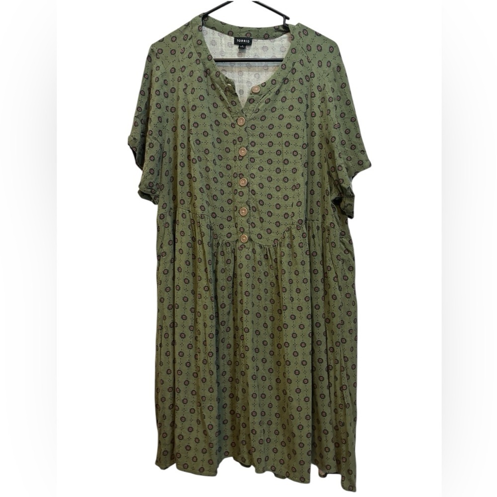torrid Olive Green Printed Maxi Dress